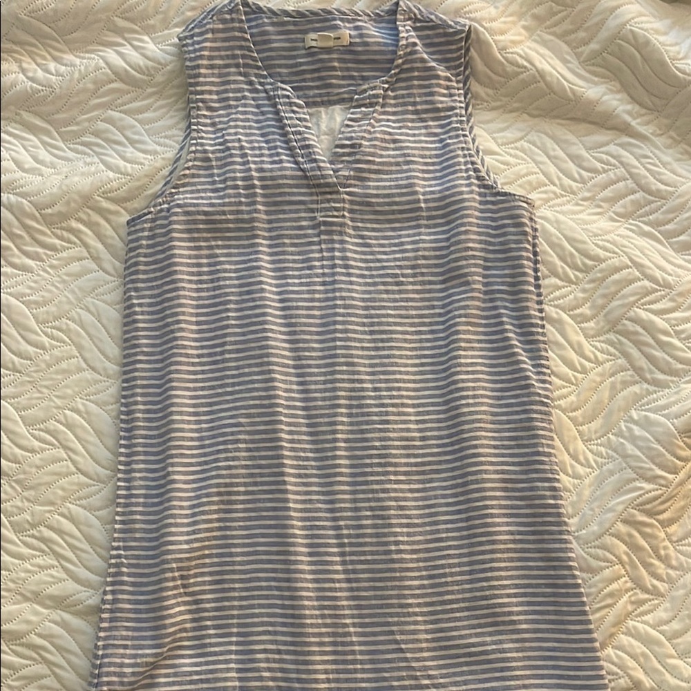 beachlunchlounge Blue and White Striped Tank dress